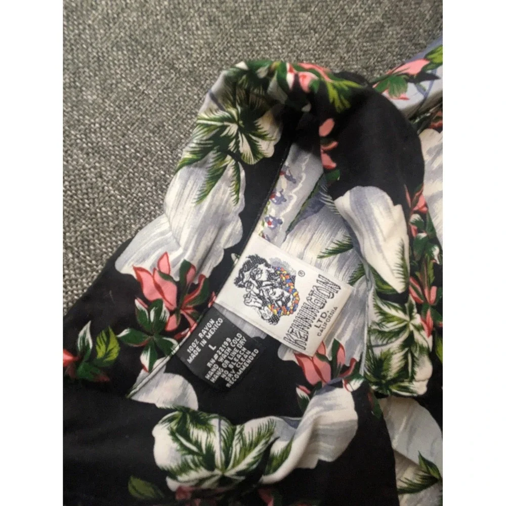 Vintage Kennington LTD Collared Hawaiian Shirt Wooden Buttons Mens Large Tee